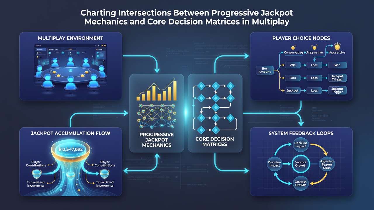 Grafische weergave van beslissingsmatrices met jackpotdrempels in een multiplayer blackjack interface