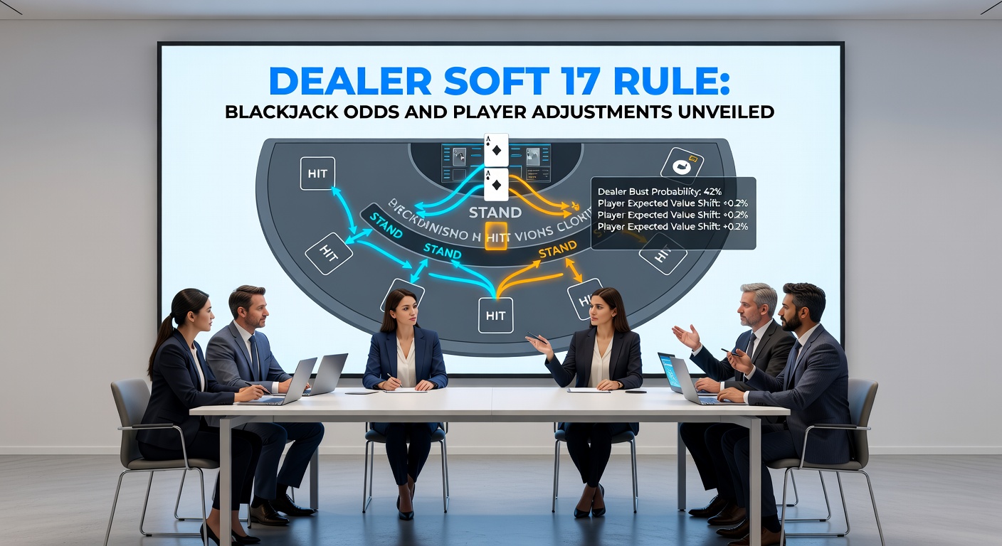 Grafiek met house edge vergelijking tussen H17 en S17 blackjackregels, inclusief bust percentages