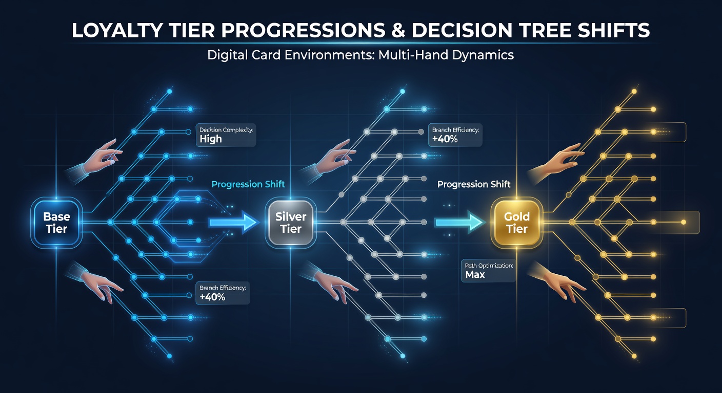 Grafiek van tierprogressies en verschuivingen in multi-hand strategieën