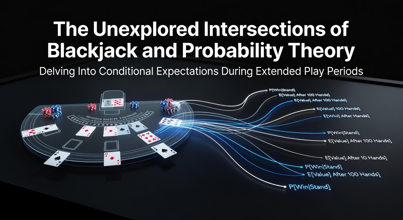 Diagram van blackjack tafels met kaarten en kansberekeningen die conditionele verwachtingen illustreren
