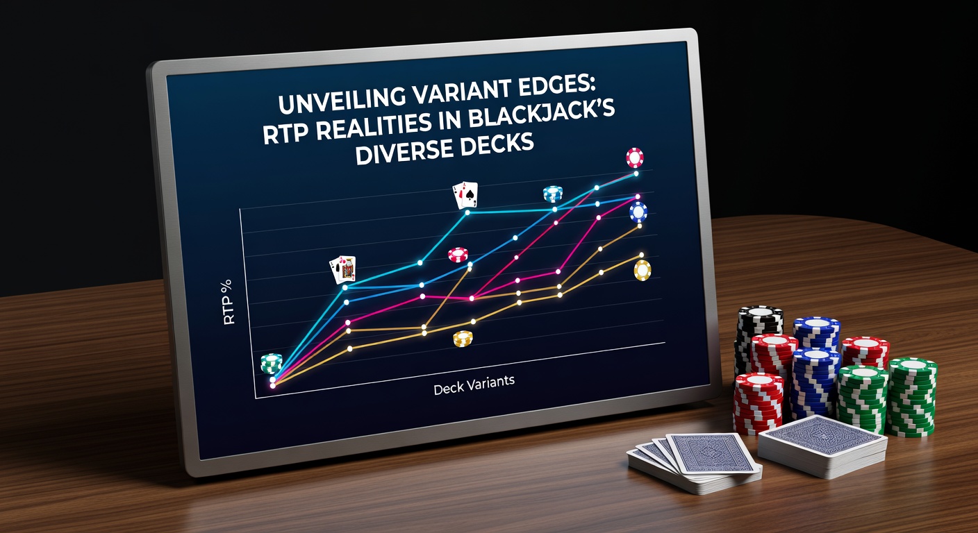 Grafiek met RTP-vergelijkingen voor verschillende blackjack-deckvarianten, inclusief single-deck en multi-deck opties